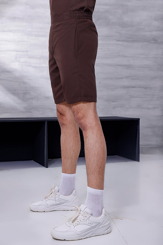 Brown Short Length Cotton Shorts