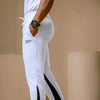 White Gusset Contrast Panel Jogger