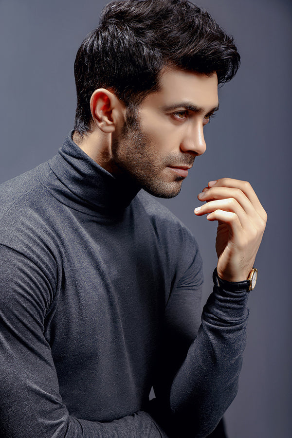 Charcoal Full Sleeves Turtle Neck