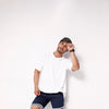 Navy Blue Sweat Shorts With Tape