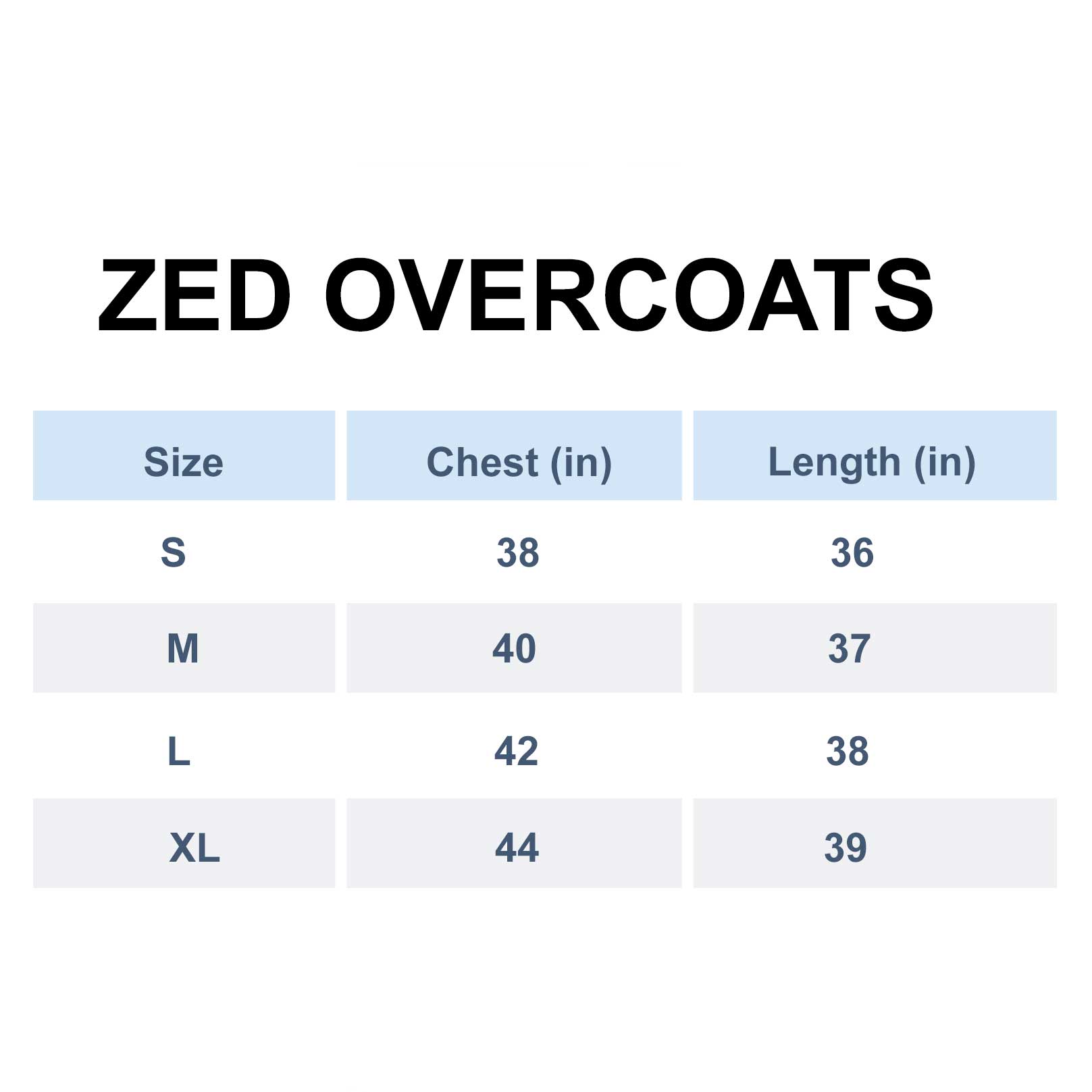 Overcoat Color Chart Brown Over Coat | ZED